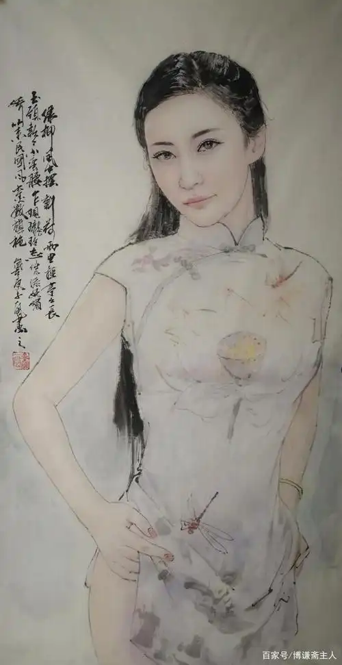 不同风格的工笔女性人物画作品(图)