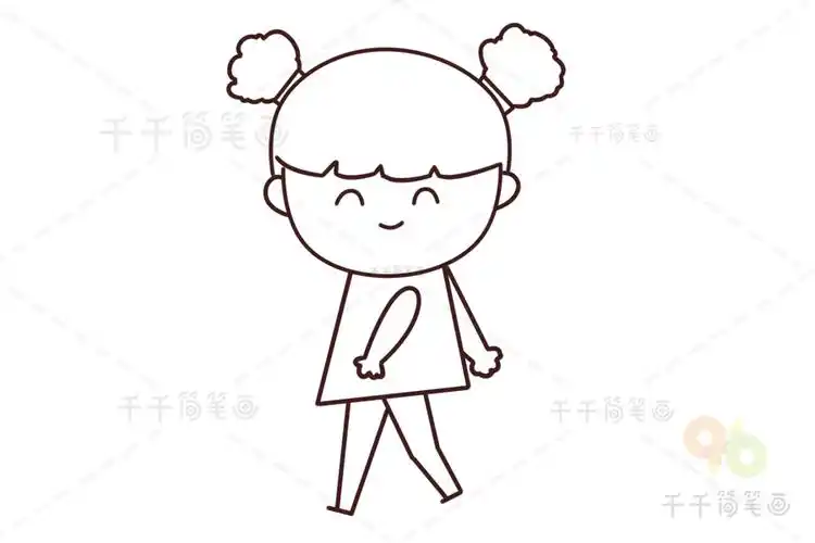 适合幼儿园小班的女孩涂色画模板_人物涂色画简笔画