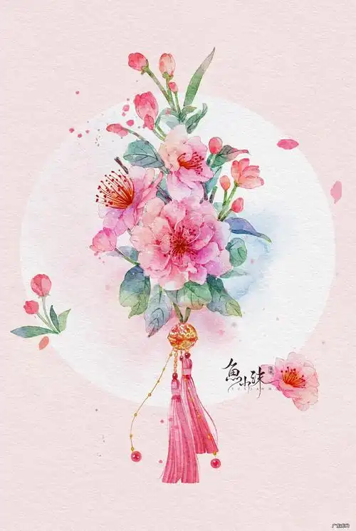 古风水彩插画 动漫古风水彩画