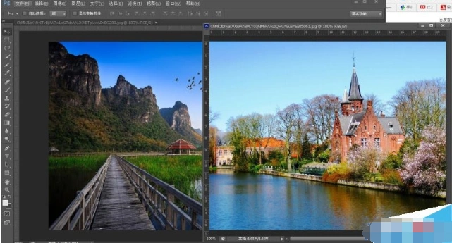 调整好位置和大小;下面介绍ps让两张图片无缝隙融合的方法,具体步骤如
