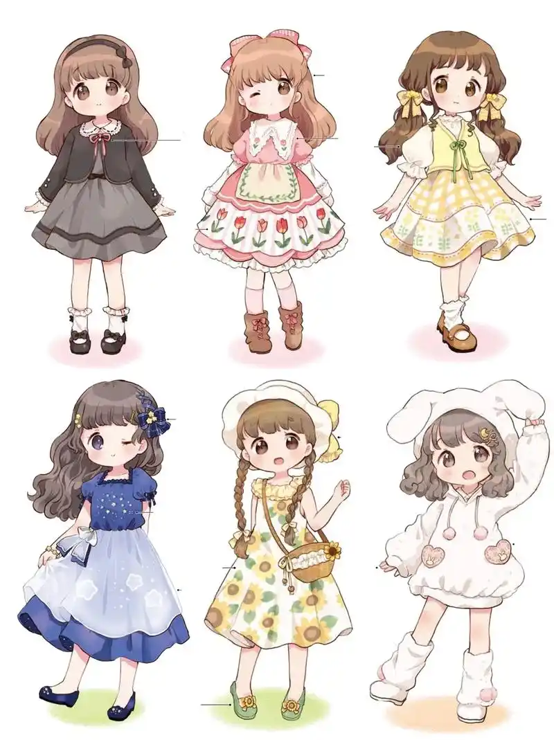 萌妹篇!#q版 #板绘 #二次元 #q版人物  - 抖音