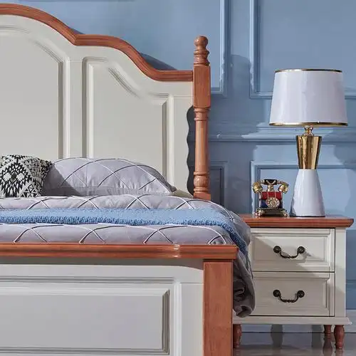 全实木床18米15m双人床主卧室婚床闪电客美式田园家具地中海简欧风格
