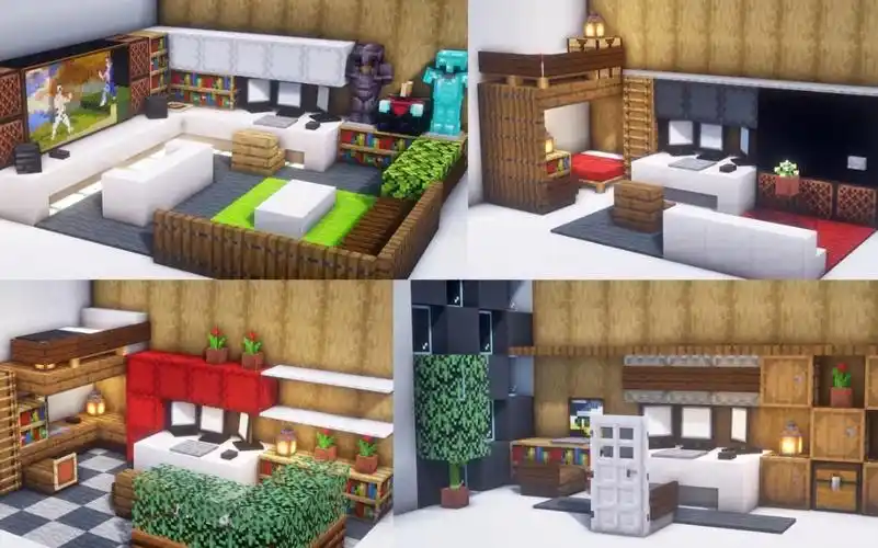 【minecraft】几种卧室简易设计!(6tenstudio)