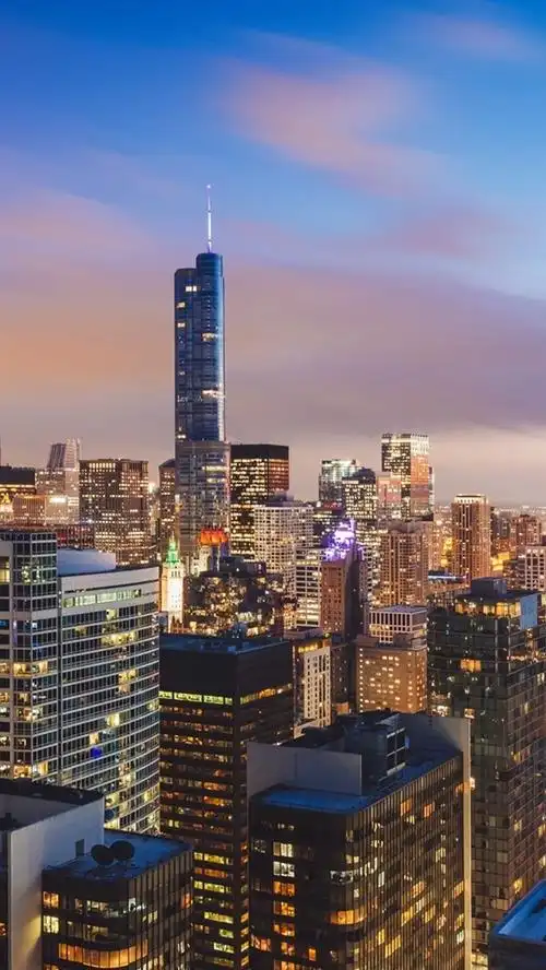 壁纸 城市夜景,摩天大楼,灯,芝加哥,伊利诺伊州,美国 1920x1200 hd