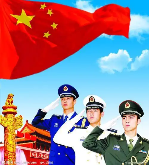 海陆空三军敬礼简笔画