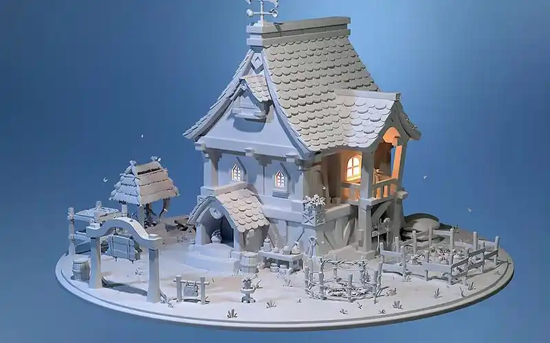 【3dmax场景建模】简单游戏场景模型制作,3d场景建模思路详细讲解