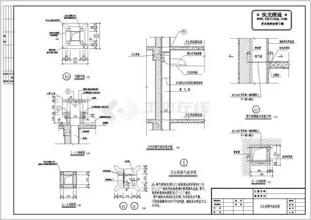卫生间排气道详图