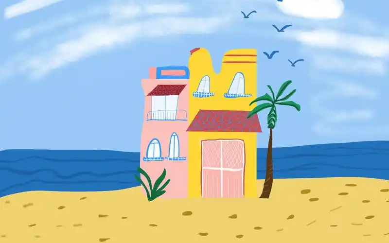 【ipad绘画】sketchbook入门|海边小屋|绘画过程_哔哩哔哩_bilibili