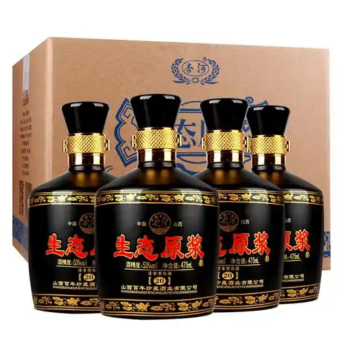 53°汾酒产地杏花村镇 生态原浆酒清香型白酒整箱475ml*4瓶