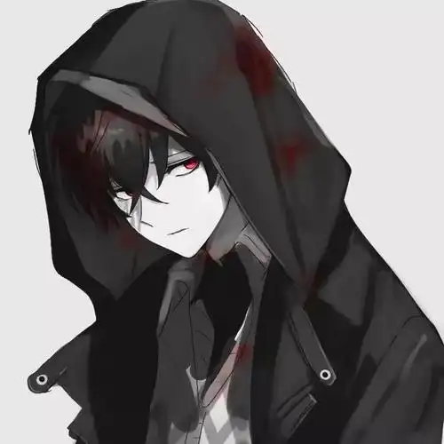 动漫头像:暗黑系帅气男头黑暗系漫画头像男生红色黑暗系头像男生图片