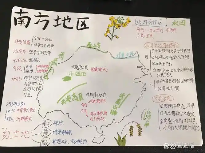 地理八下"南方地区"思维导图