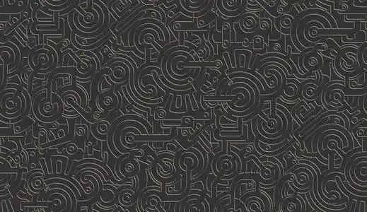 无缝矢量机械图案纹理. 孤立的. 斯坦朋克. 金属. 黑色背景的黄金照片