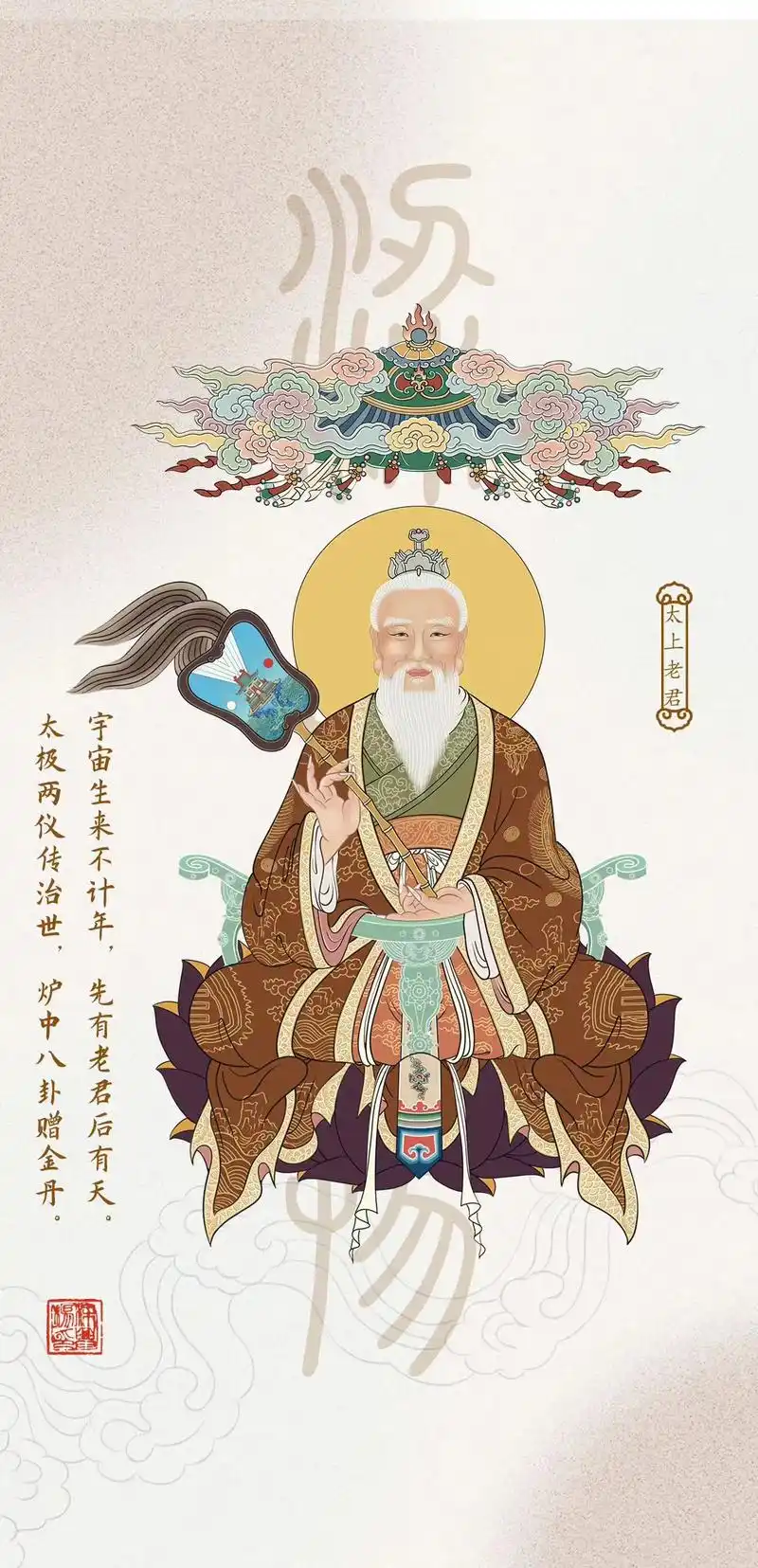 太上老君为"道教"尊神之一,全称"太清道德天尊"  宇宙生来 - 抖音