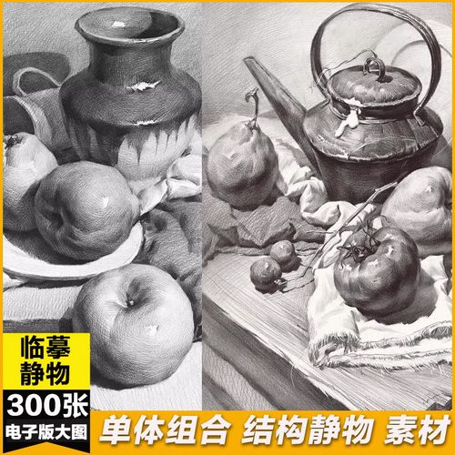 美术素描静物组合单体结构临摹加步骤图艺考联考范画图片美术素材