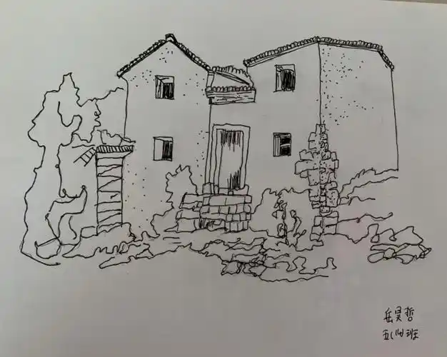 焦东路小学 钢笔画老房子 授课教师王海雁