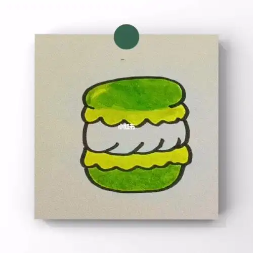 甜品系列简笔画之马卡龙