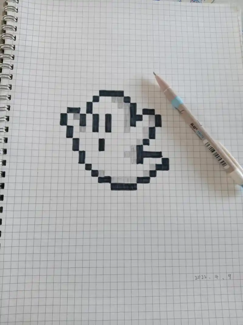 格子像素画:可爱の小幽灵 今日:鬼马小幽灵97 "鲜衣怒马少年时, 一