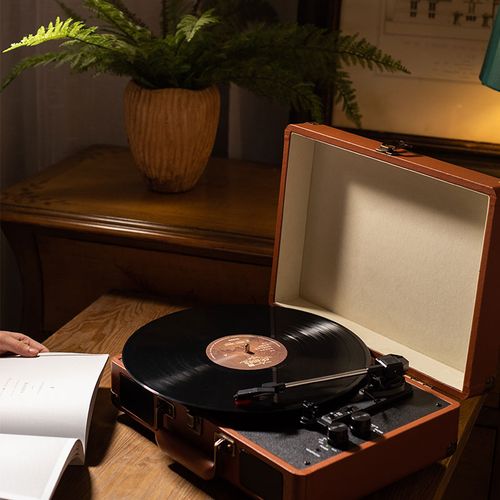 名伶m008老式留声机复古黑胶唱片机七夕情人礼品电唱机无线蓝牙