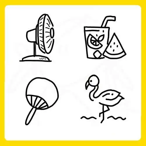 夏天凉快的方法简笔画