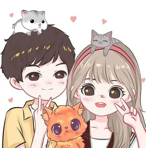 高端微信头像设计 q版手绘头像卡通人物形象动漫设计情侣漫画真人照片