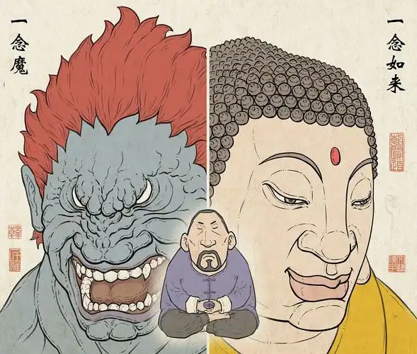 大千世界同载佛性与魔性 同存人心 造就人性 佛与魔原无定性 只是随着