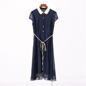 维〗国际风尚品牌折扣女装新款夏季雪纺中长裙a字裙连衣裙3a087