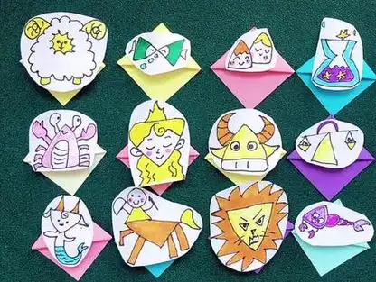 创作灵感 十二星座书签,太简单了#折纸 #书签 #书签制作