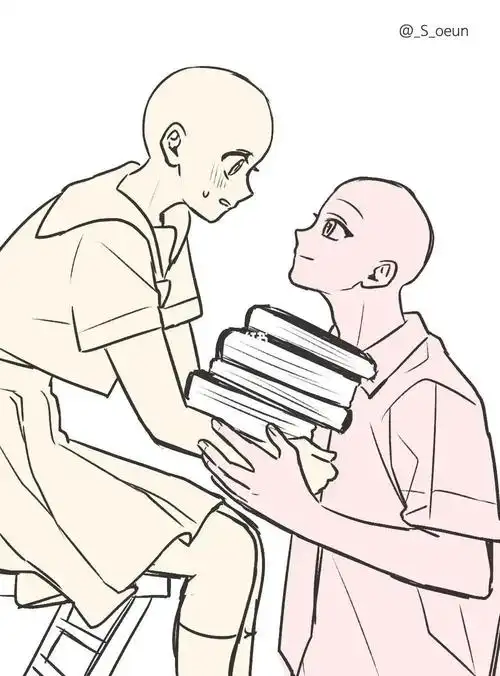 情侣cp双人互动姿势绘画参考双人互动人体动作参考合集(1)攒了很久的