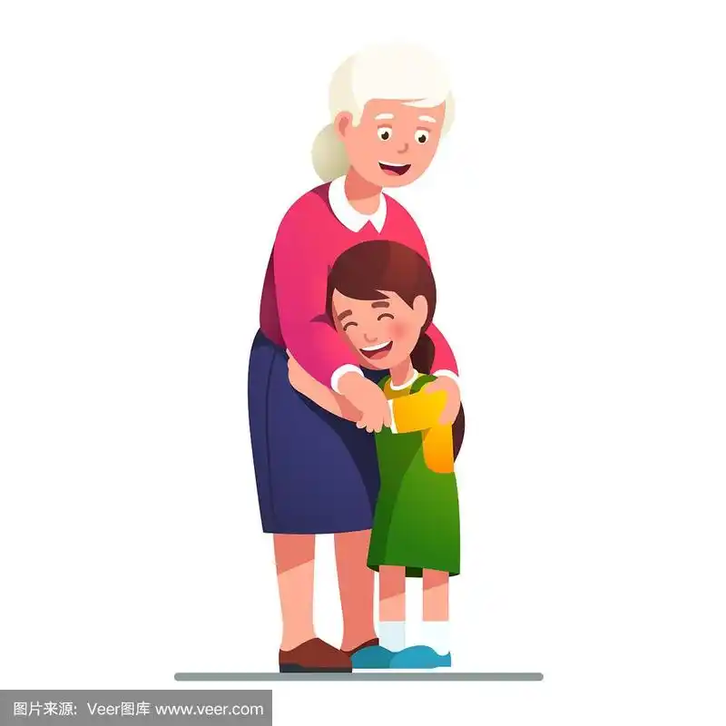 微笑的奶奶拥抱孙女的孩子