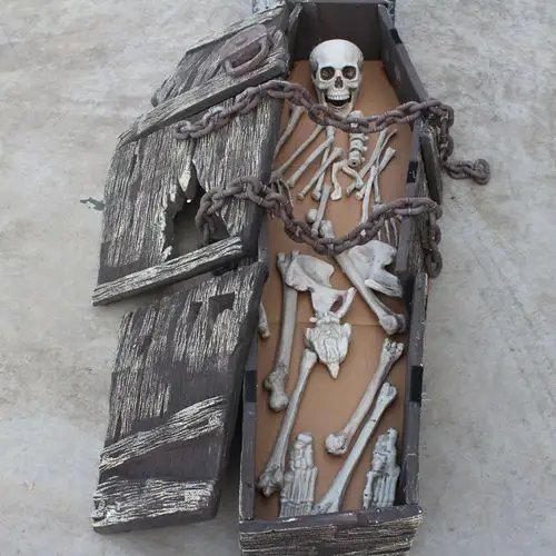 仿真棺材搞怪道具愚人节酒吧密室装饰品鬼节鬼屋装饰泡沫吓人玩具