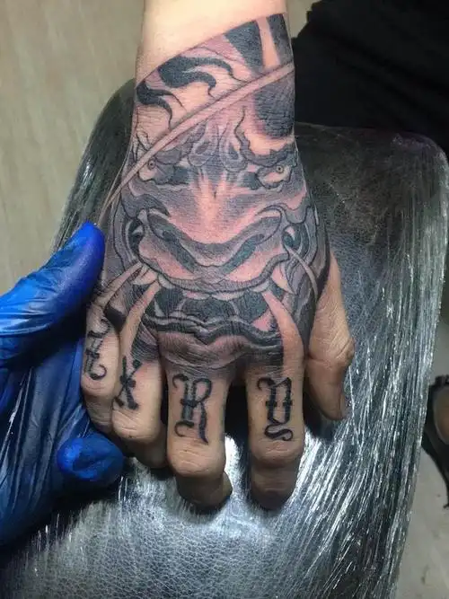 手背般若_纹身图案手稿图片_卢浩的纹身作品集