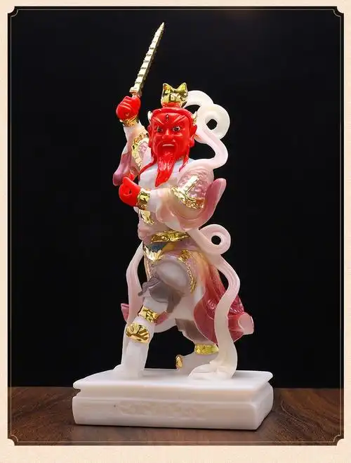 慈缘阁汉白玉王灵官神像道教护法都天大灵官火车灵官王元帅菩萨像16寸