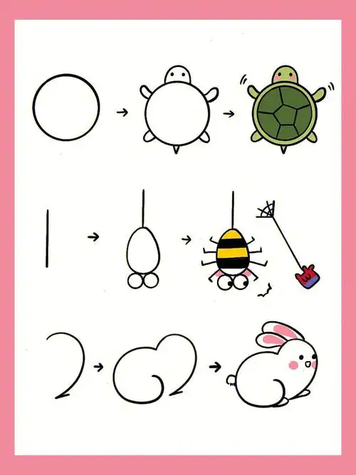 1到8的数字动物联想#可爱简笔画  #简笔画  #画个简笔画  #动物简笔画