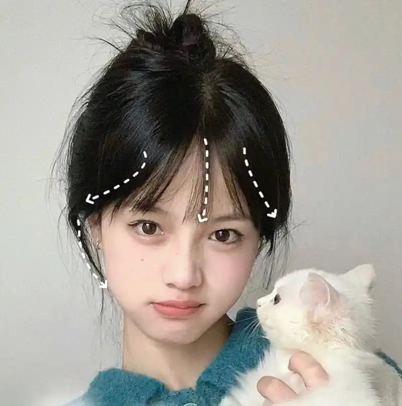 方圆脸女生最适合的一款刘海!