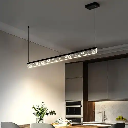 北欧极简餐厅吊灯led长条现代简约饭厅吧台创意个性餐厅吊灯