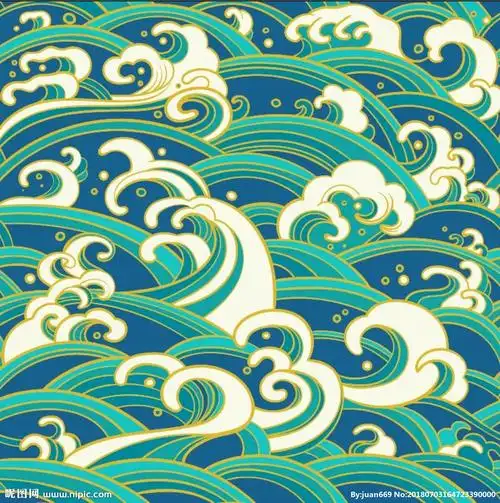 无缝图案与水波浪花飞溅纹理图片