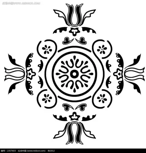 对称美花纹psd素材免费下载_红动中国