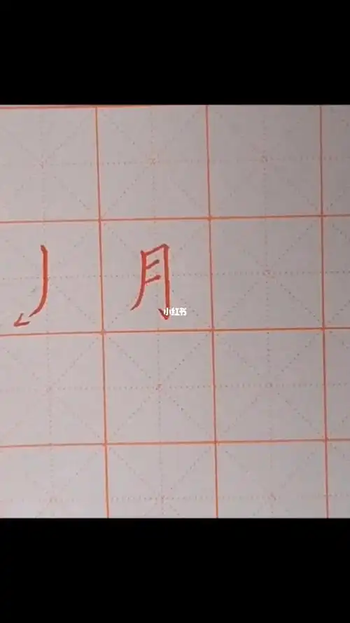 竖撇月字硬笔书法视频