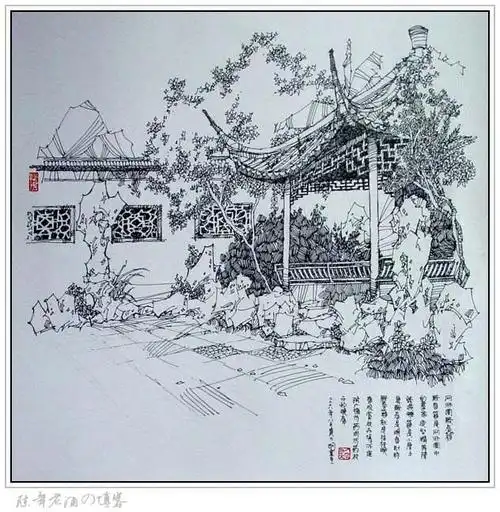 速写园林风景园林速写