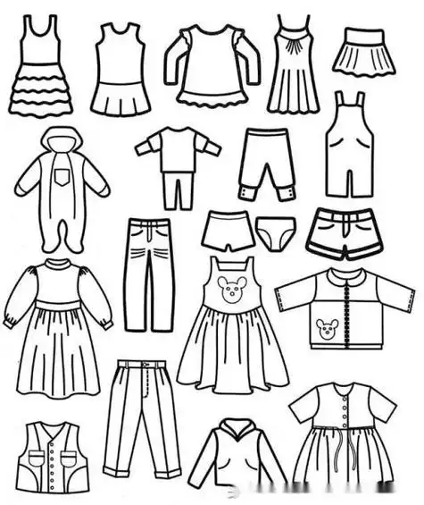 原创卡通衣服服装简笔画手绘作品作者教画画的沈老师67衣服具简笔画