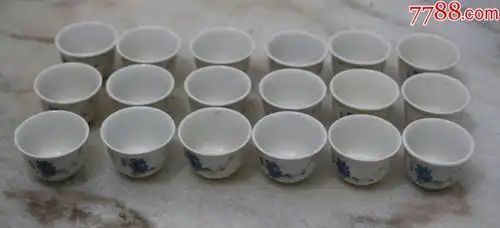 七八十年代小酒杯牛眼盅花卉瓷酒盅民俗怀旧老物件每只6元