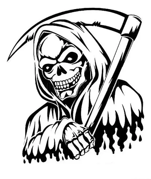 死神和死神镰刀的简笔画怎么画?