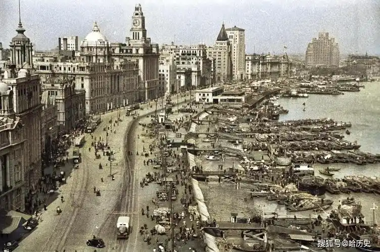 彩色修复老照片民国时期上海昔日繁华今日依旧