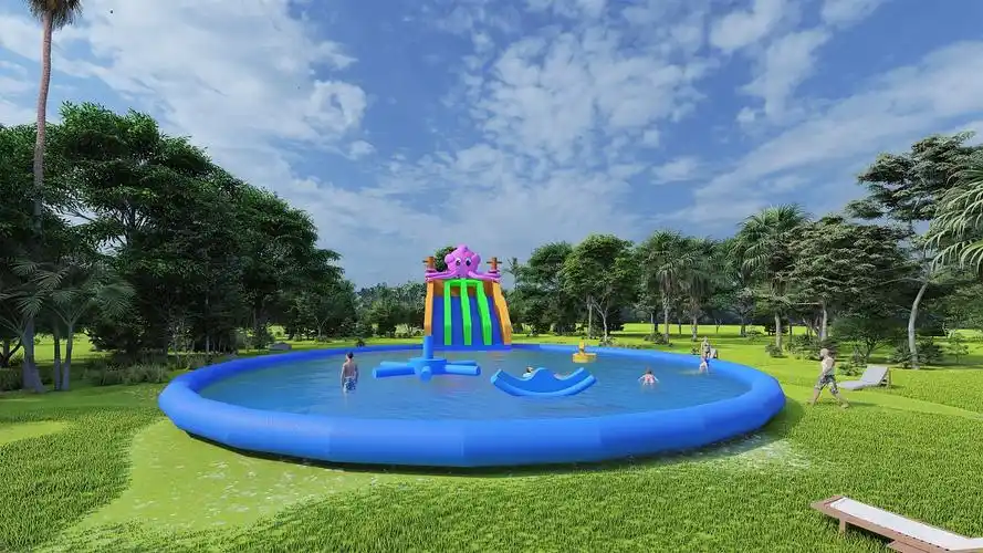 充气滑梯水池组合