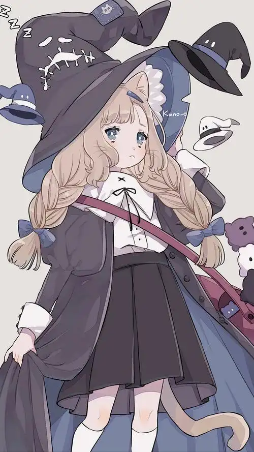 卡哇伊卡通小魔女高清手机壁纸