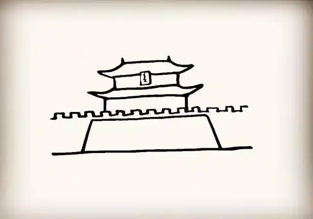 博物馆简笔画步骤