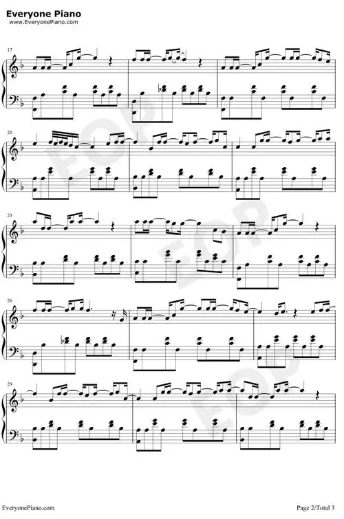 哪里都是你钢琴谱周杰伦简单版天台主题曲