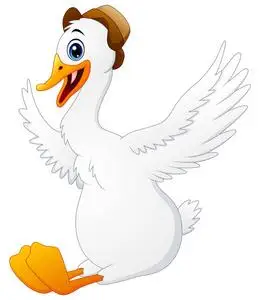 可爱的天鹅卡通戴一顶帽子照片