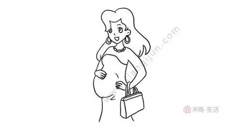 我的妈妈怀孕了 小宝宝以及怀孕妈妈简笔画