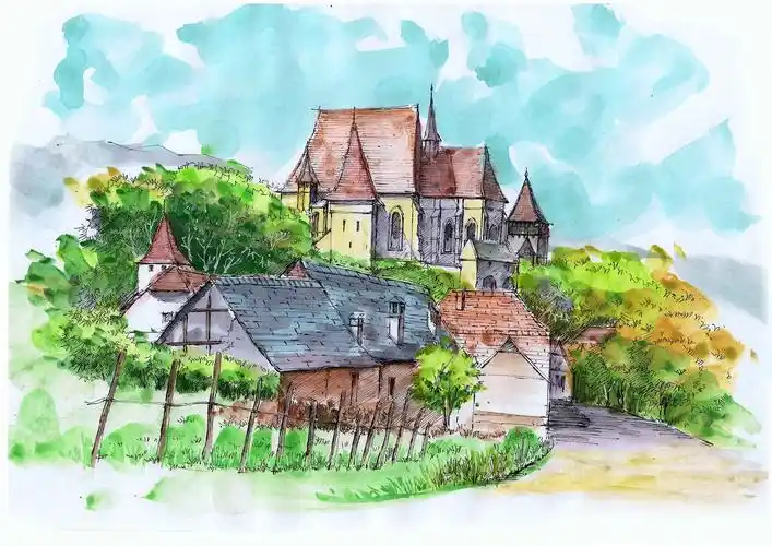 手绘欧洲最美小镇|插画|创作习作|东喜造物_原创作品-站酷zcool